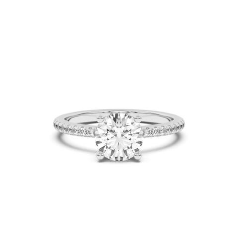 Marie Classic Hidden Halo Pavé Engagement Ring - 14K White Gold
