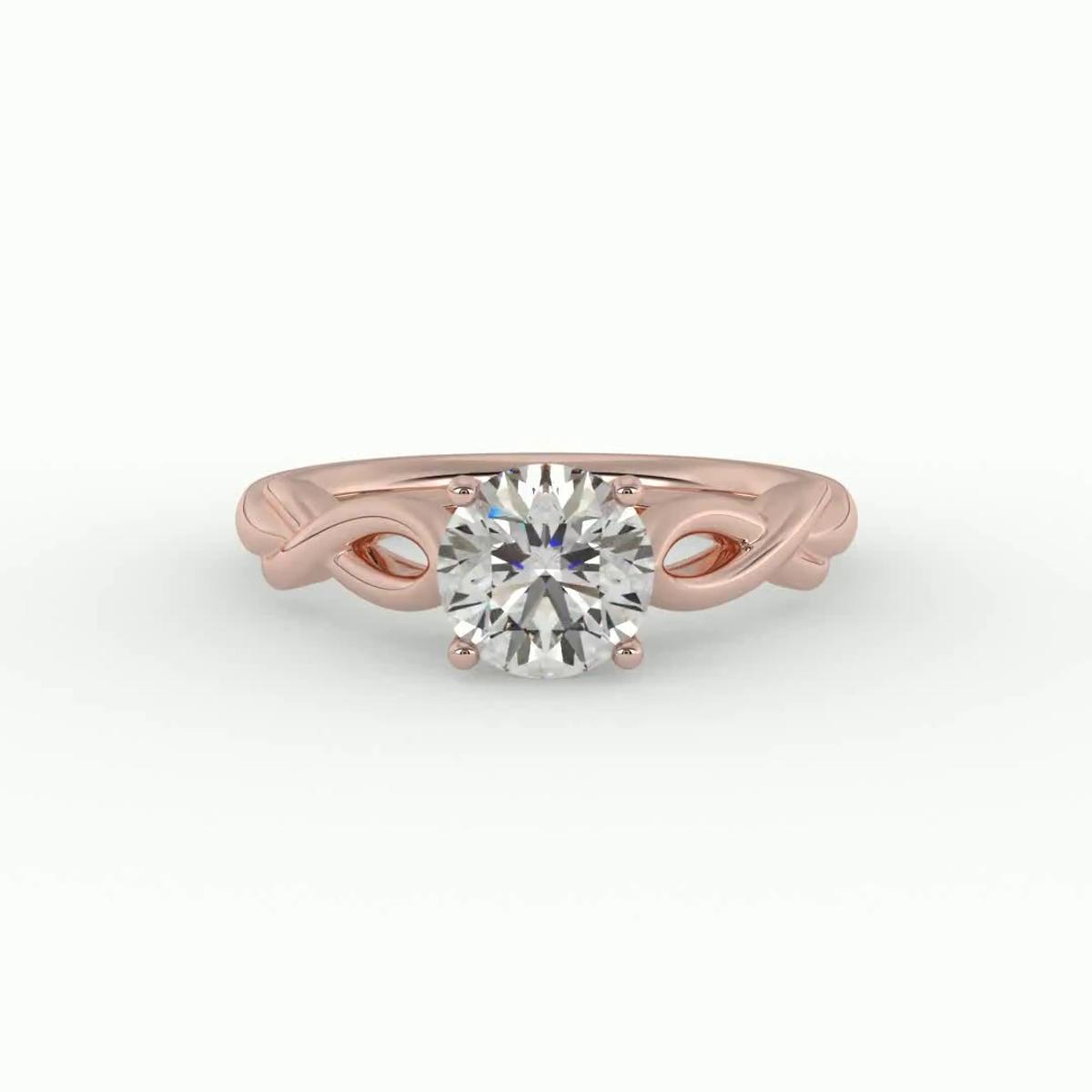 360 degree view of Mia Twisted Solitaire Engagement Ring