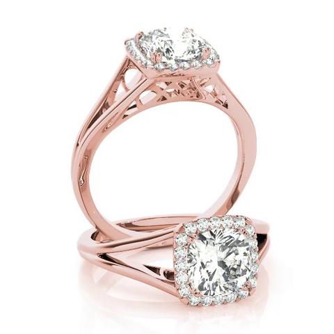 360 degree view of Mimi Halo Engagement Ring