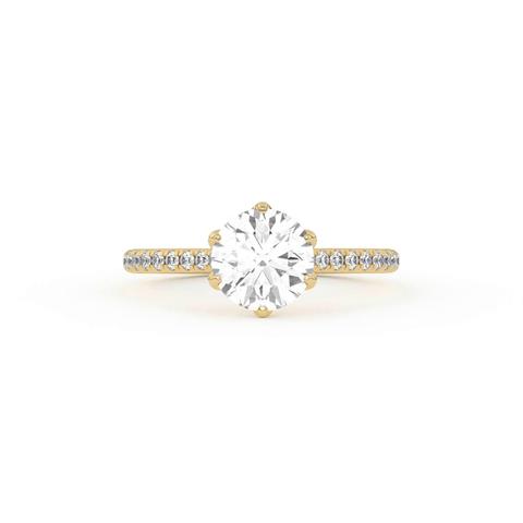 Hayden Curved Vine Diamond Engagement Ring - 14K White Gold