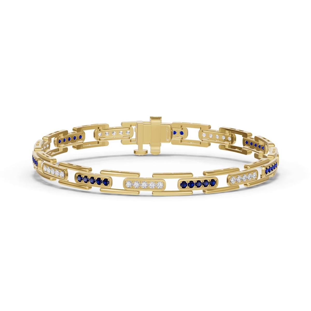 360 degree view of Corvella Lab Diamond & Sapphire Bracelet