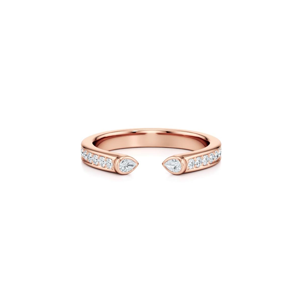 360 degree view of Lucera Bezel Pavé Lab Diamond Open Band