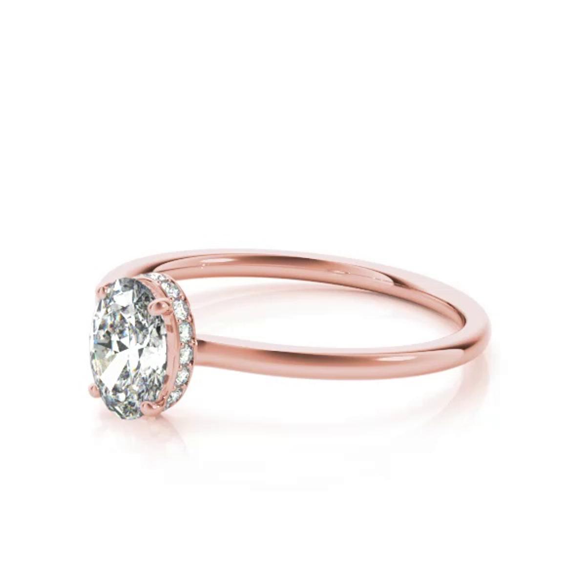 360 degree view of Harlow Hidden Halo Engagement Ring