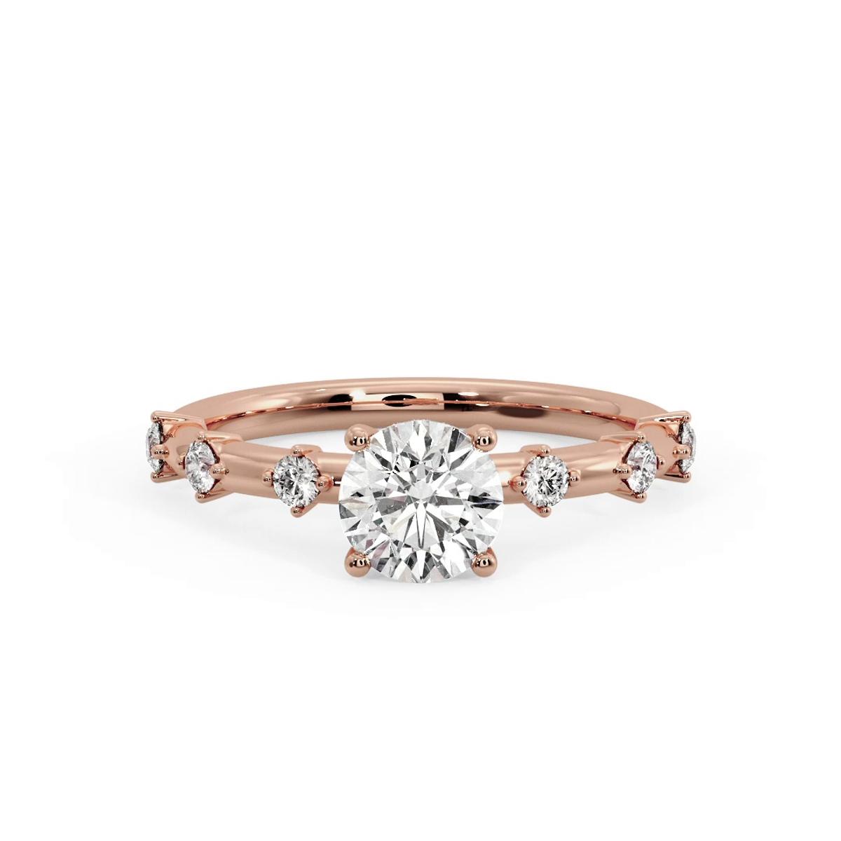 360 degree view of Erin Spaced Diamond Ring Hidden Halo Engagement Ring