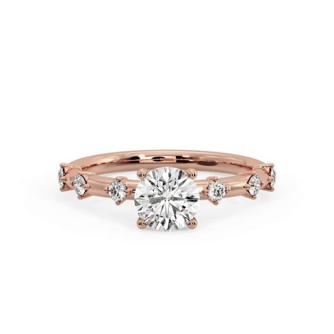 360 degree view of Erin Spaced Diamond Ring Hidden Halo Engagement Ring