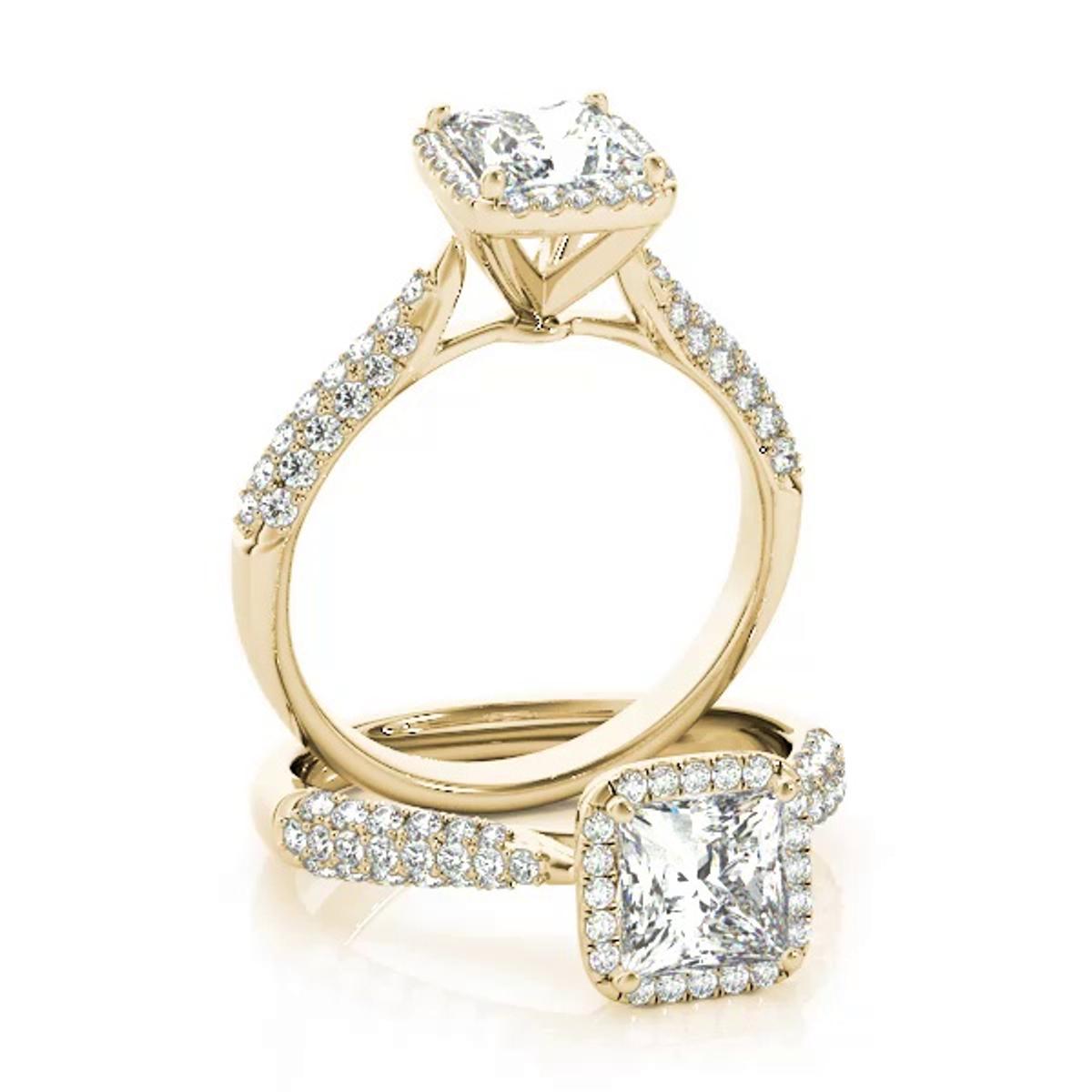 360 degree view of Bessie Halo Engagement Ring