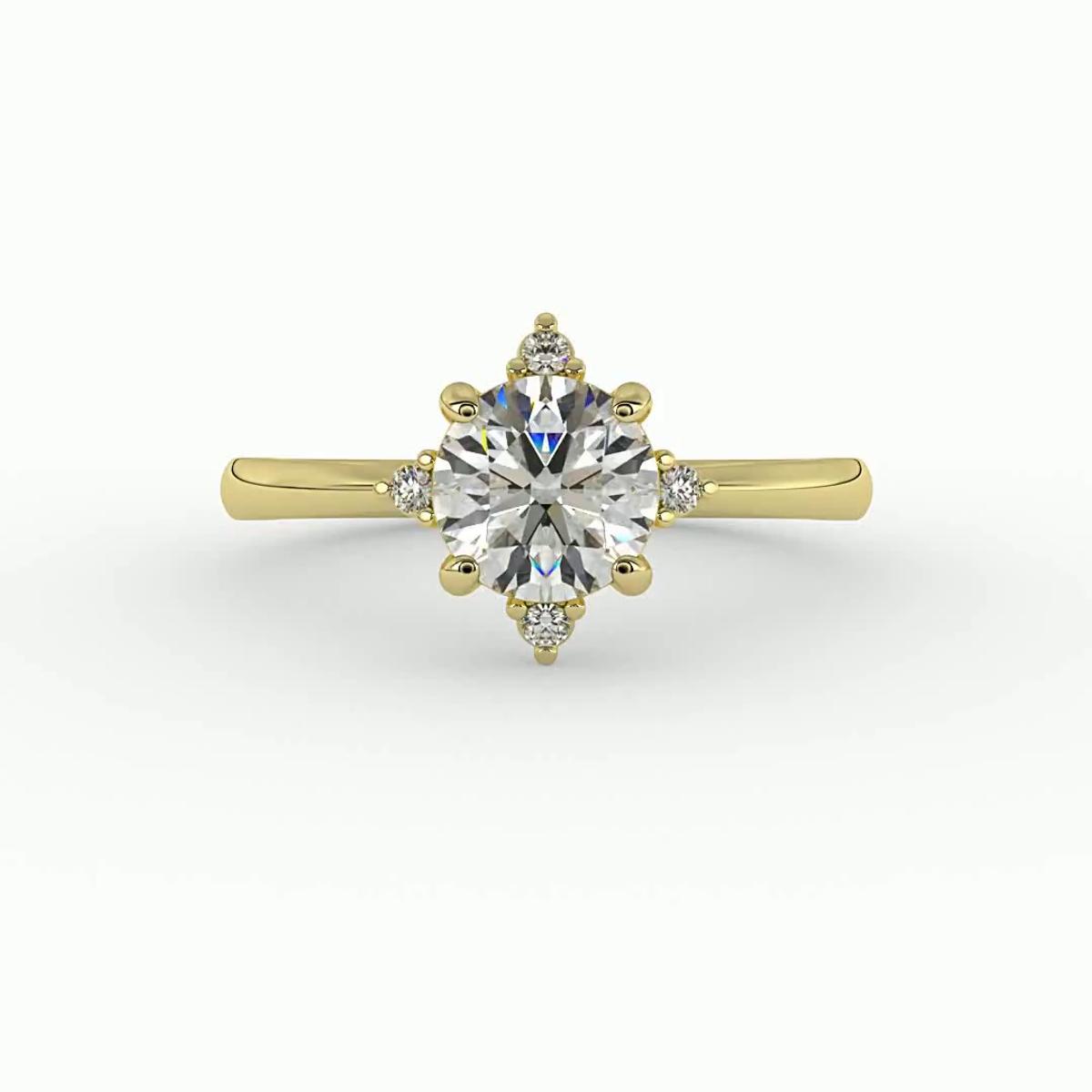360 degree view of Adriana Halo Engagement Ring