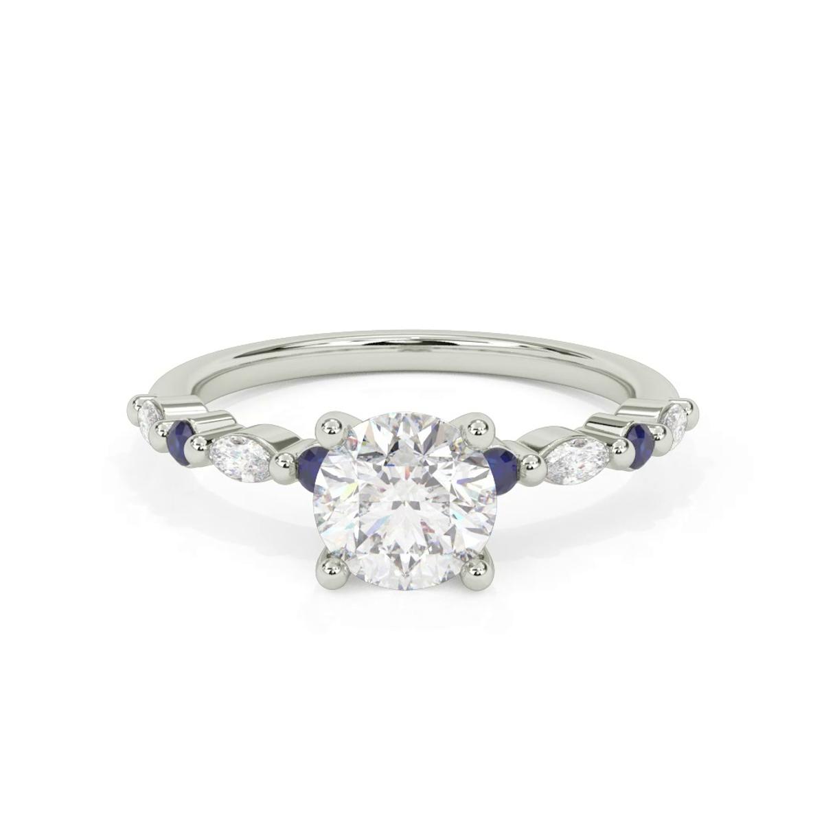 360 degree view of Alanna Sapphire Accent Engagement Ring
