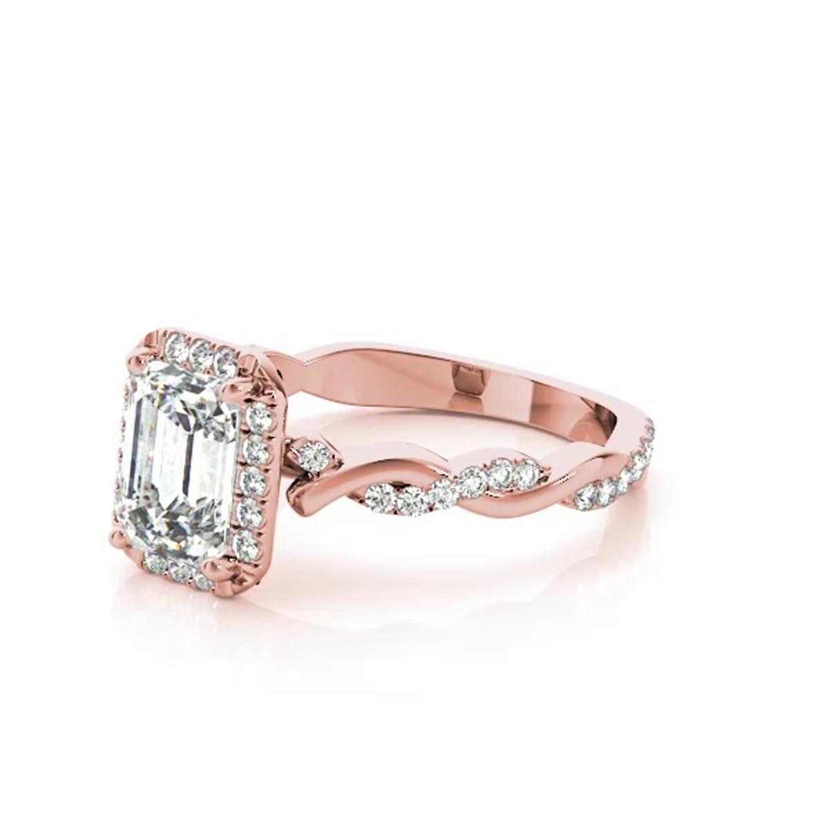 360 degree view of Nola Halo Engagement Ring