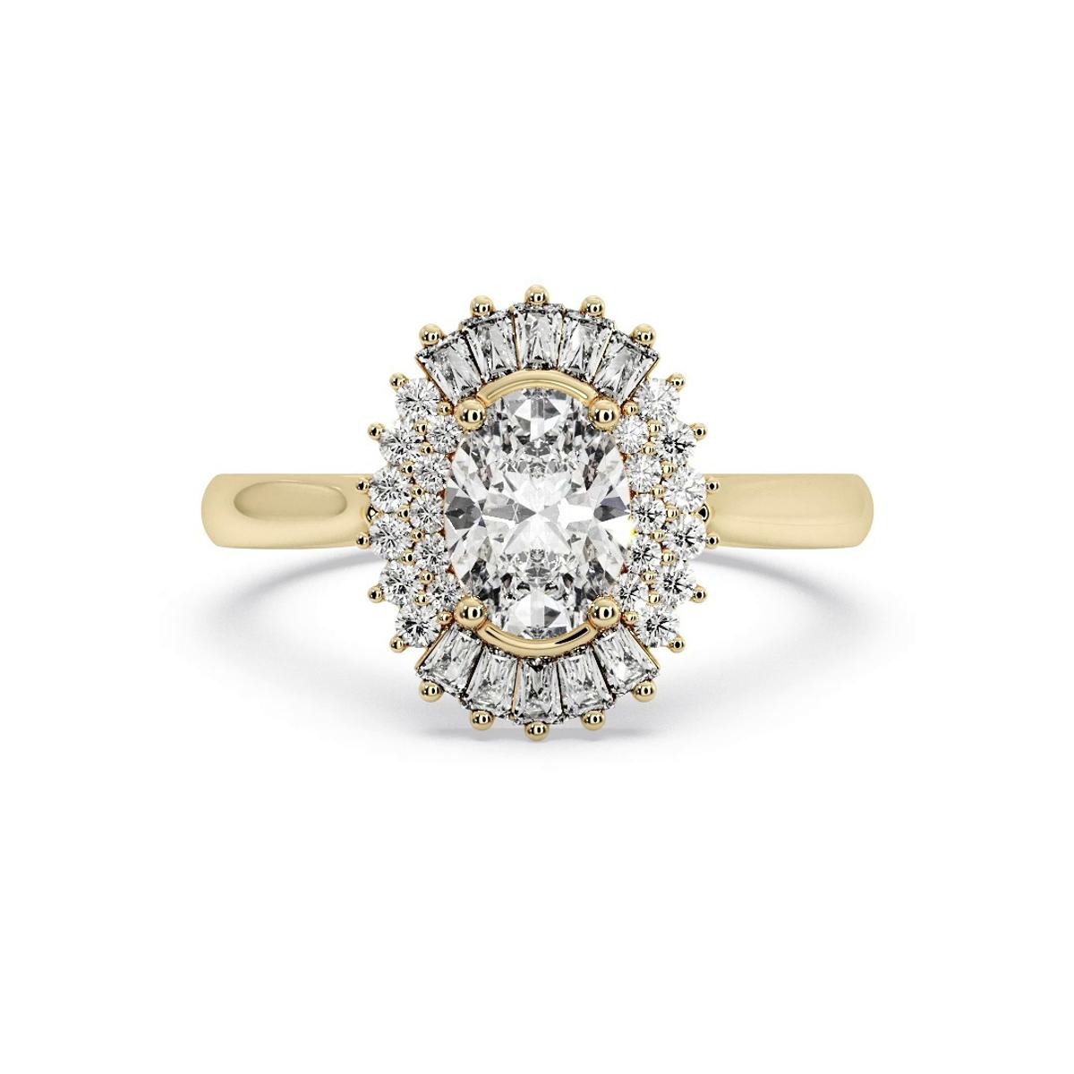 360 degree view of Aniyah Ballerina Style Halo Engagement Ring