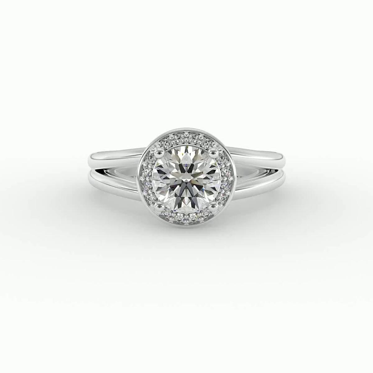 360 degree view of Miriam Halo Engagement Ring