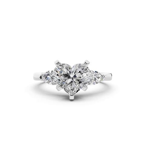 360 degree view of Madison Three-Stone Lab Pear Engagement Ring