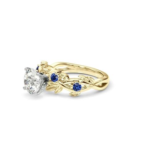 360 degree view of Flamenco Lab Sapphire Twisted Vine & Leaf Engagement Ring
