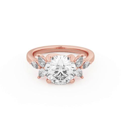 360 degree view of Dara Pear and Marquise Cluster Engagement Ring