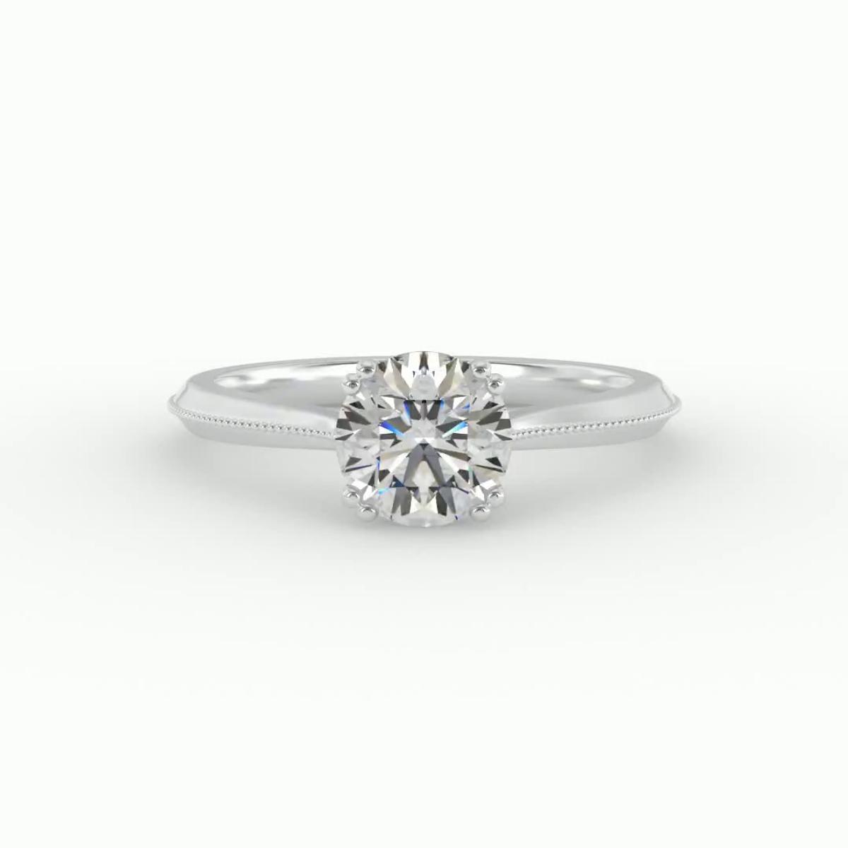 360 degree view of Ava 4 Prong Knife Edge Engagement Ring