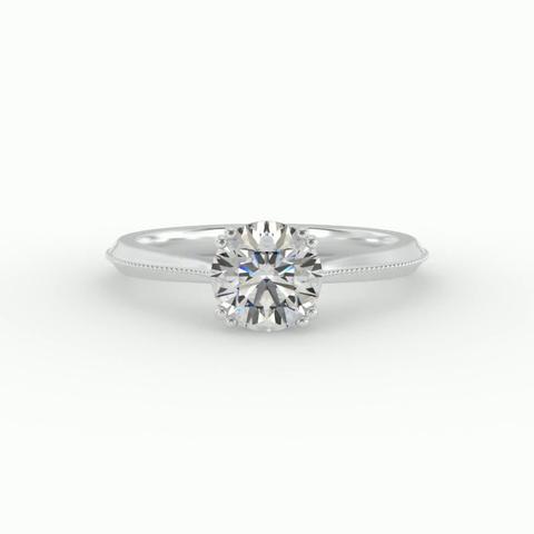 360 degree view of Ava 4 Prong Knife Edge Engagement Ring