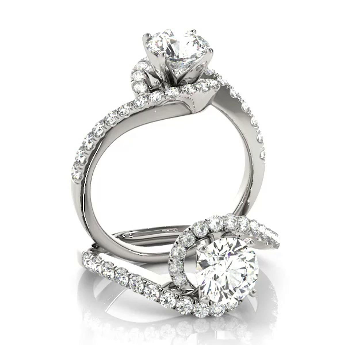 360 degree view of Dani Diamond Halo Bypass Engagement Ring