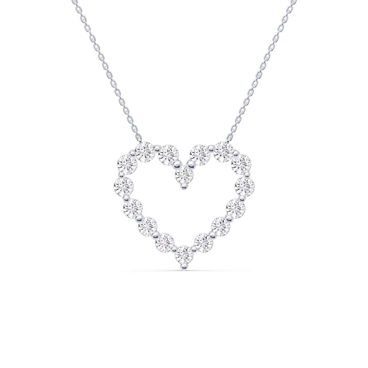 360 degree view of Floating Heart Lab Diamond Pendant (2.00 ct. tw.)
