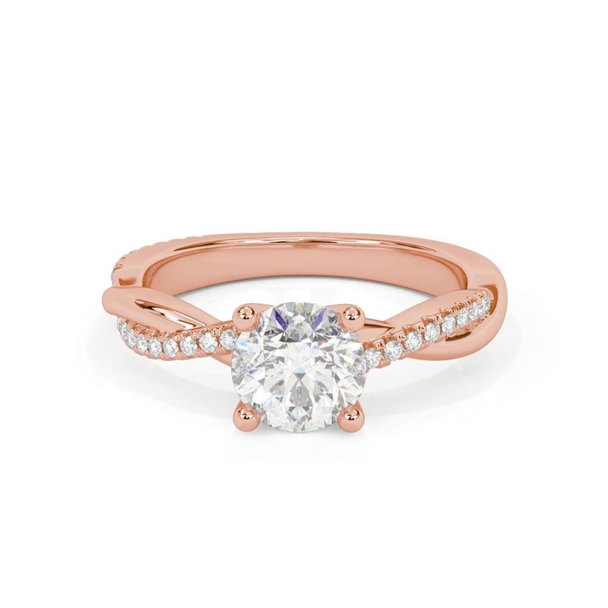 360 degree view of Sabine Crossover Pave Engagement Ring