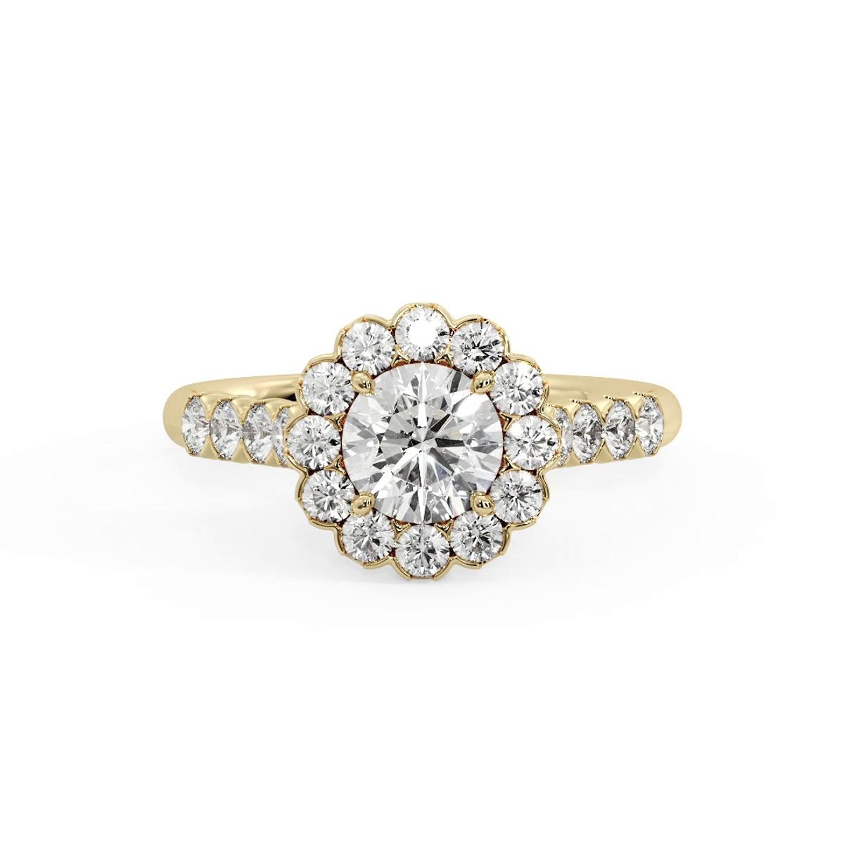 360 degree view of Juliet Halo Engagement Ring