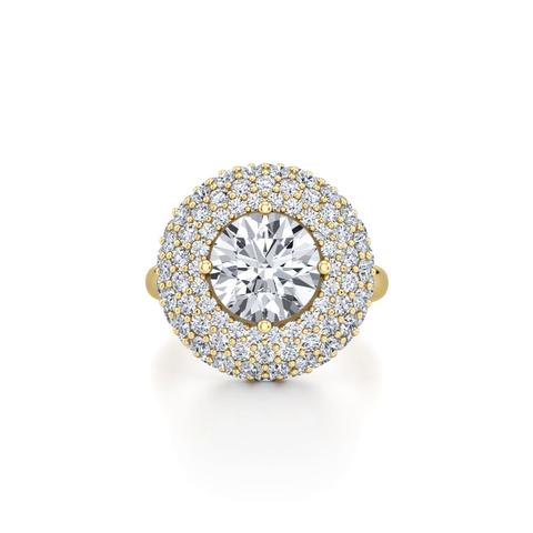 360 degree view of Portella Domed Halo Engagement Ring