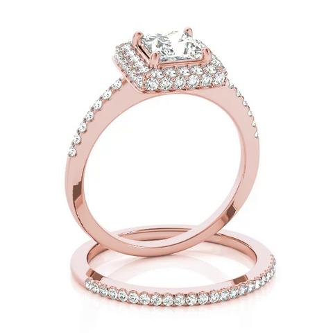 360 degree view of Arabella Halo Engagement Ring