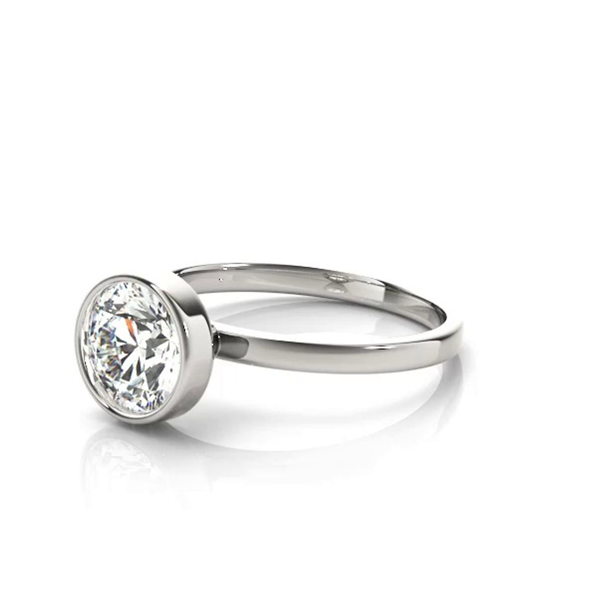 360 degree view of Tess Bezel Set Solitaire Engagement Ring