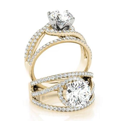 360 degree view of Audrina Halo Engagement Ring