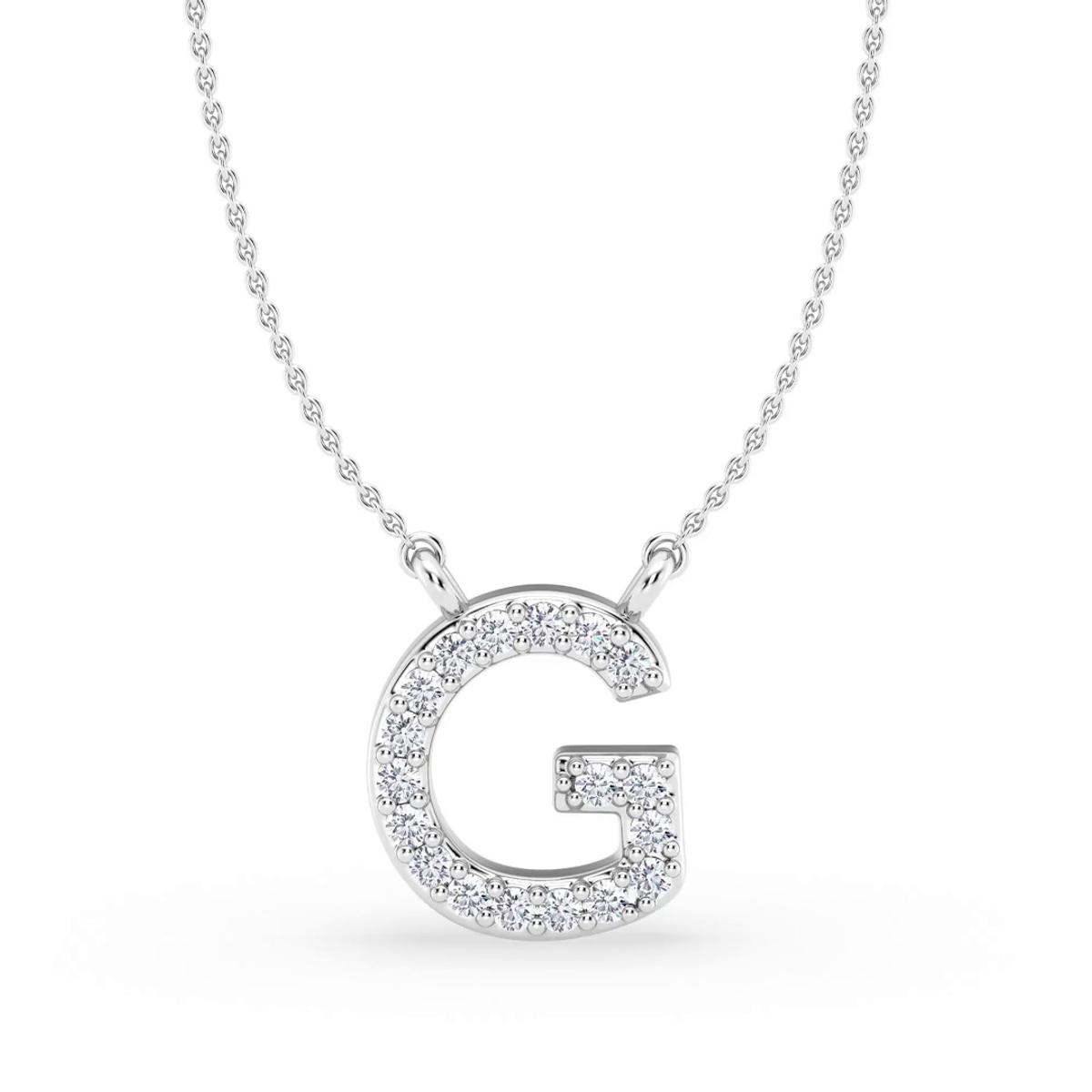 360 degree view of Lab Diamond Initial Necklace – G