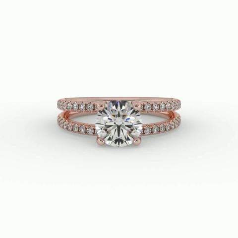 360 degree view of Naomi Split Shank Pave Engagement Ring