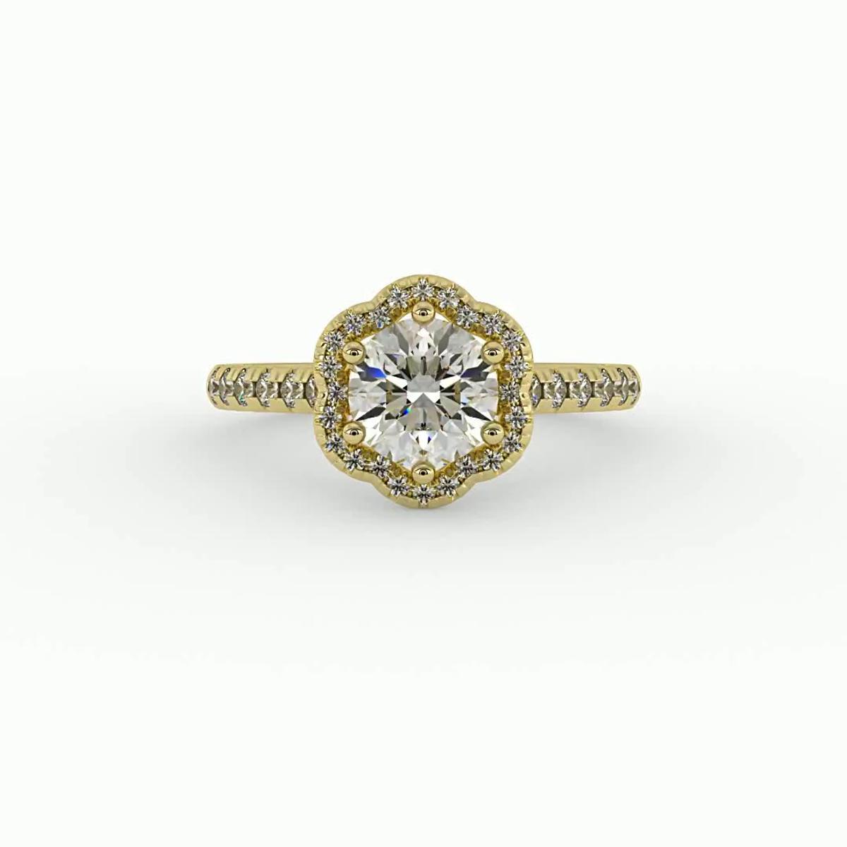 360 degree view of Cali Halo Engagement Ring