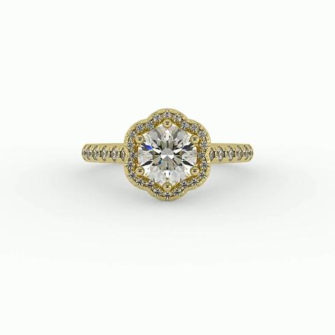 360 degree view of Cali Halo Engagement Ring