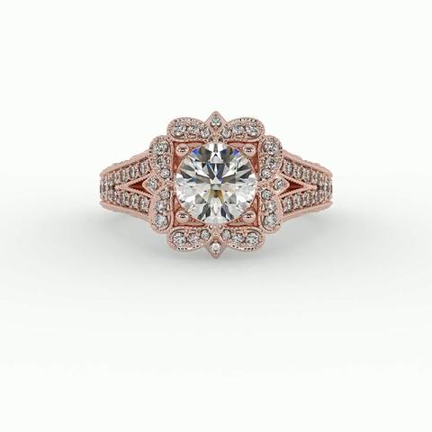 360 degree view of Lilith Halo Engagement Ring
