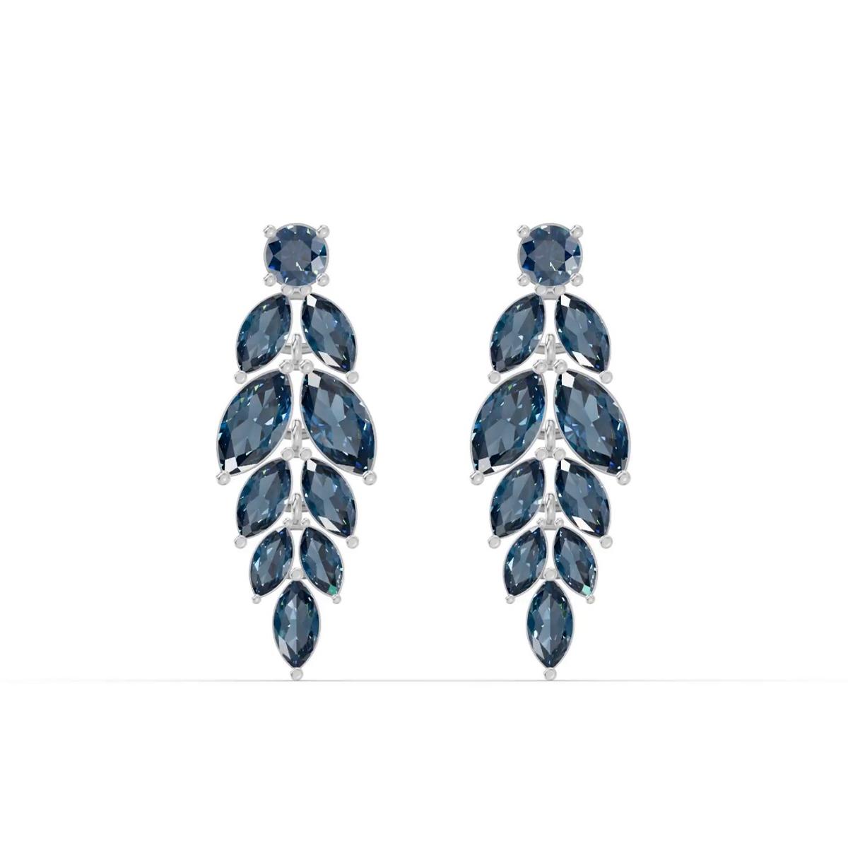 360 degree view of London Blue Topaz Feather Drop Earrings