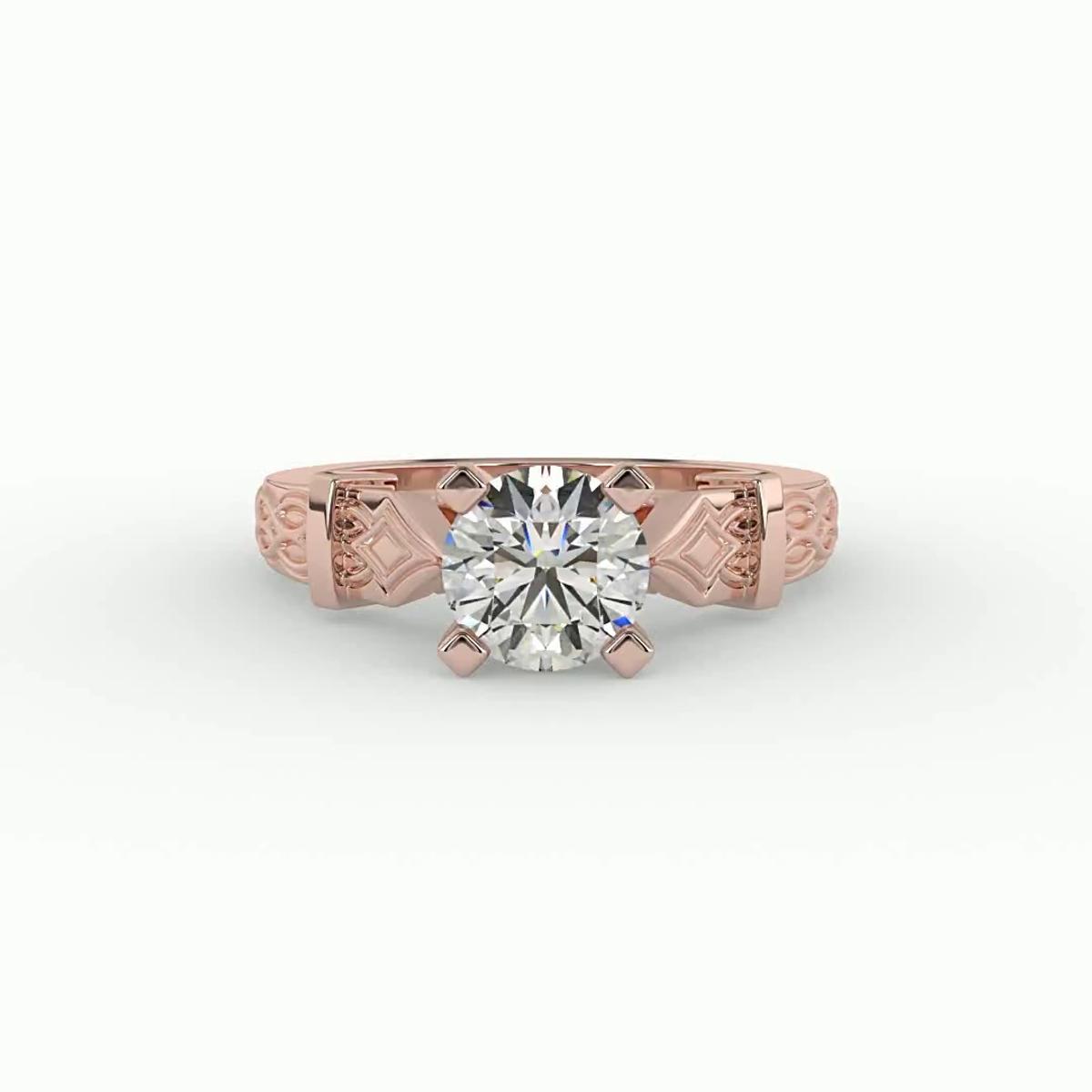 360 degree view of Anastasia Art Deco Solitaire Engagement Ring