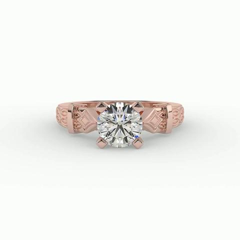 360 degree view of Anastasia Art Deco Solitaire Engagement Ring