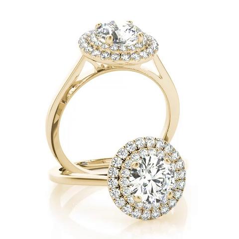 360 degree view of Cairo Double Halo Engagement Ring