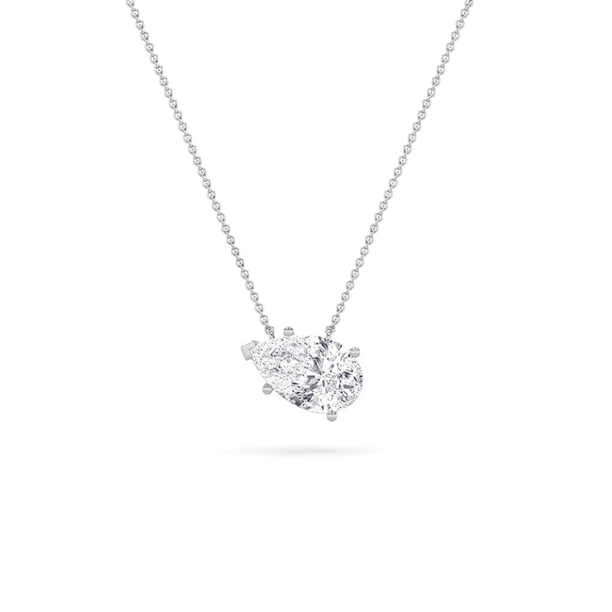 360 degree view of Floating Pear Lab Diamond Solitaire Necklace (2.00 ct.)