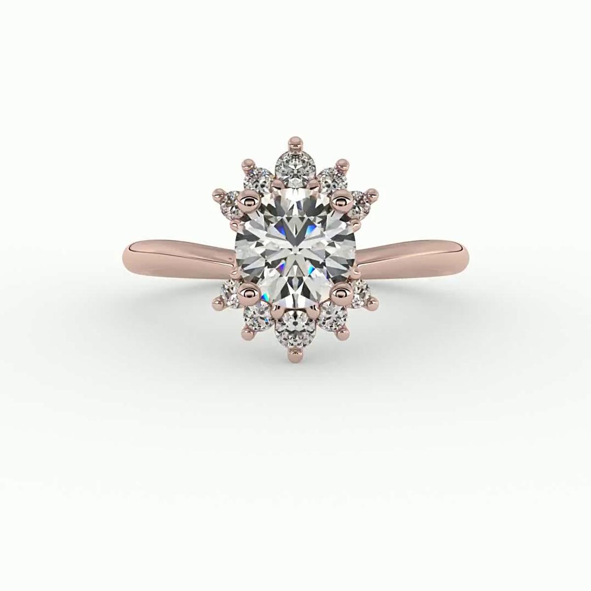 360 degree view of Tatum Half Halo Engagement Ring