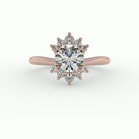 360 degree view of Tatum Half Halo Engagement Ring
