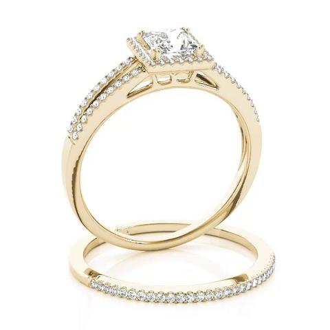 360 degree view of Aubrielle Halo Engagement Ring