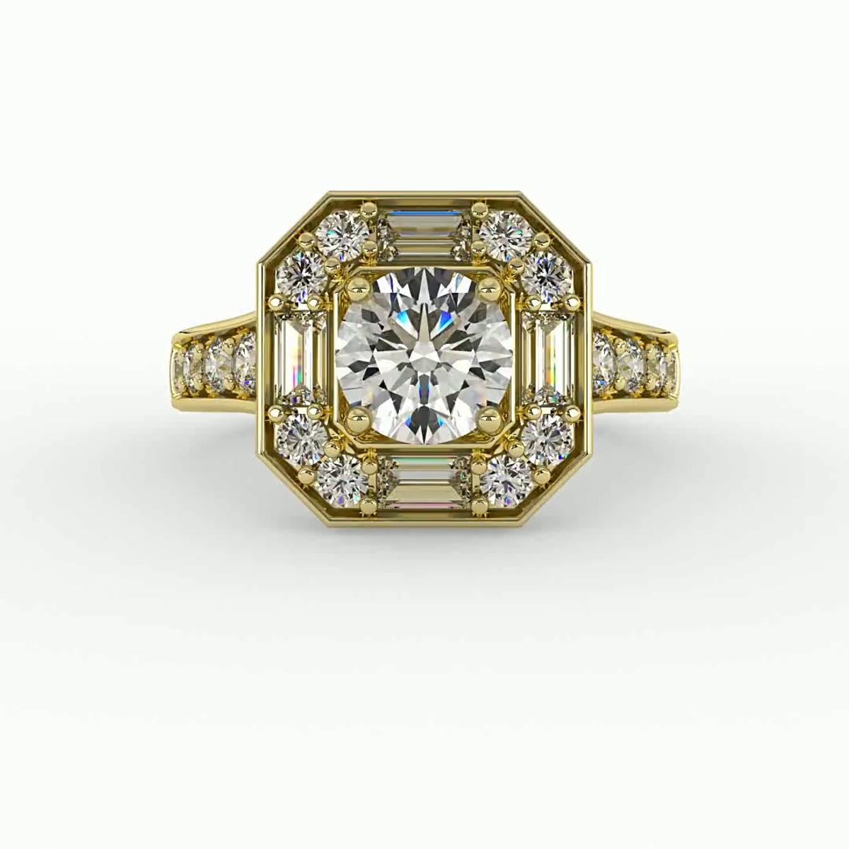 360 degree view of Fiona Halo Engagement Ring