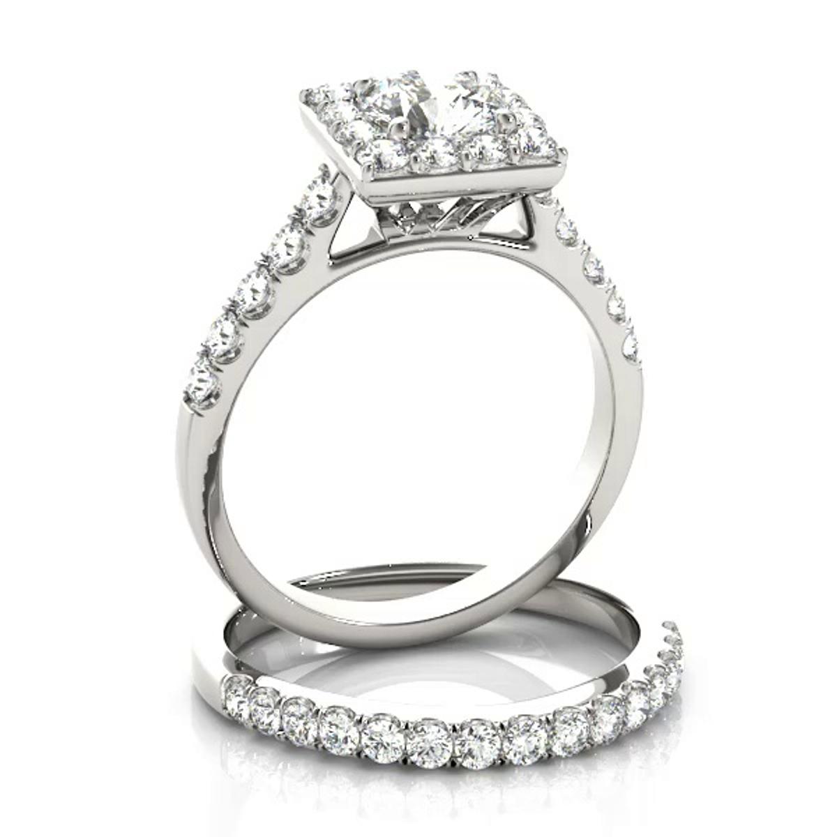 360 degree view of Meara Halo Engagement Ring