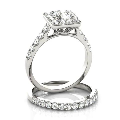360 degree view of Meara Halo Engagement Ring