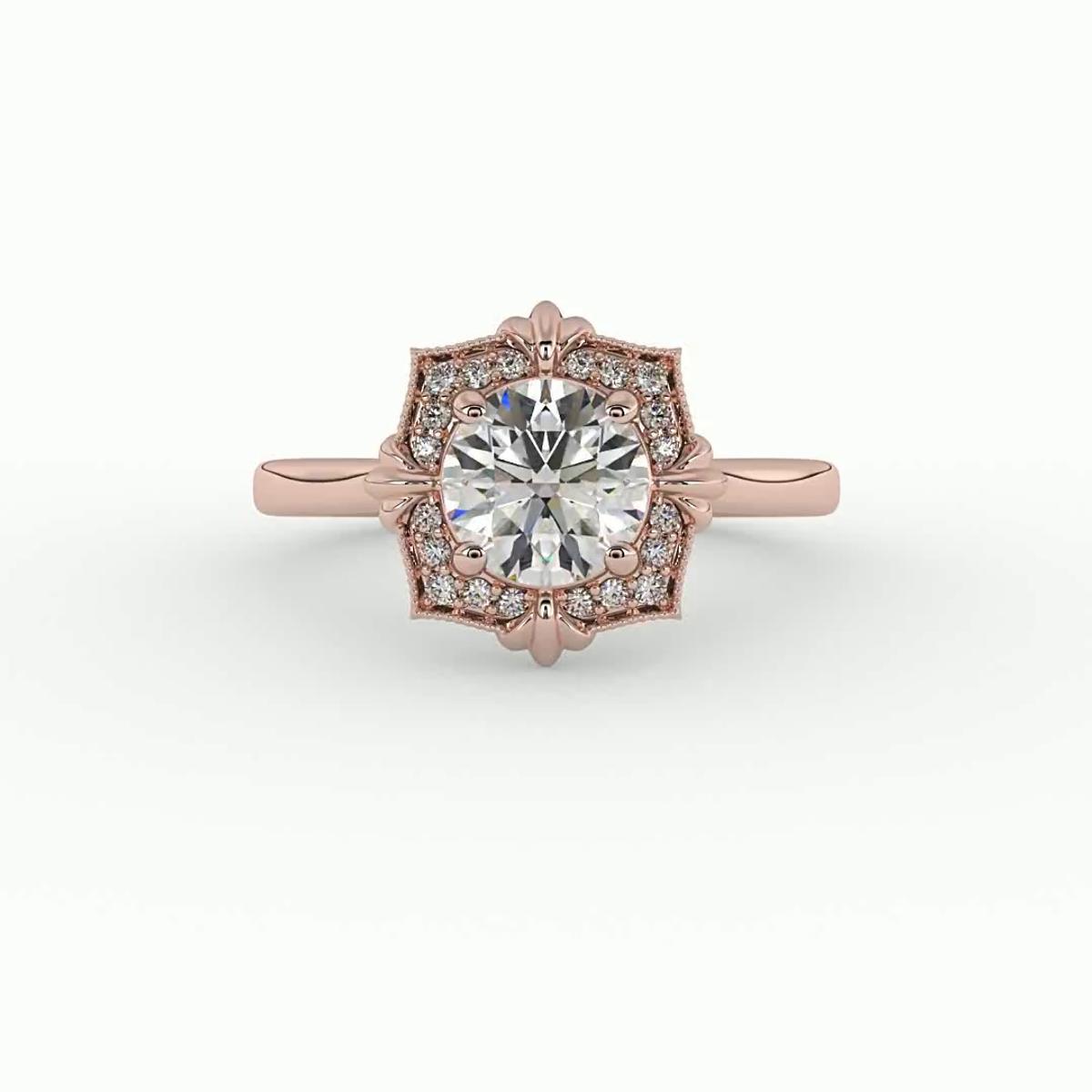 360 degree view of Kiara Halo Engagement Ring