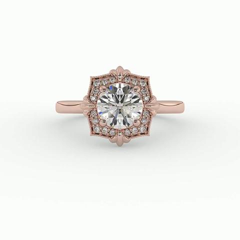 360 degree view of Kiara Halo Engagement Ring