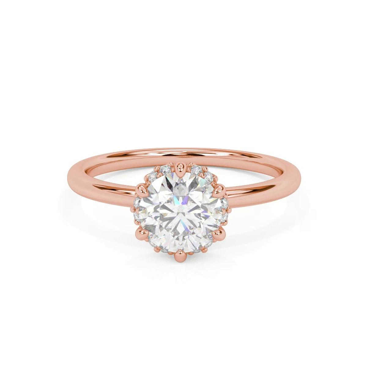 360 degree view of Briar Floral Halo Engagement Ring