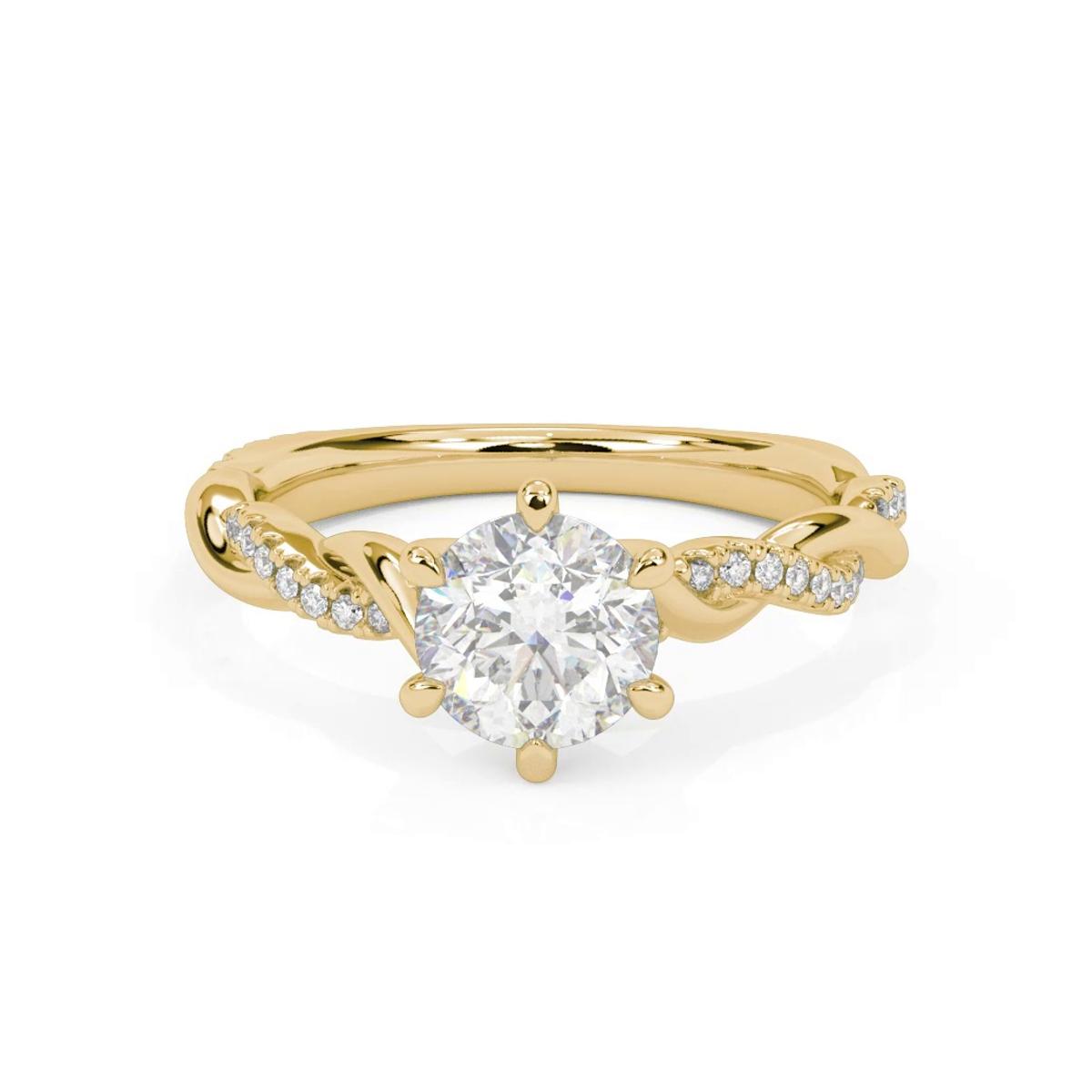 360 degree view of Darcy Diamond Twist Engagement Ring