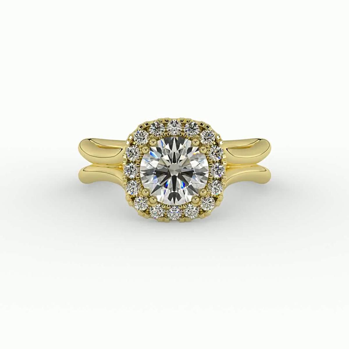 360 degree view of Alayah Halo Engagement Ring