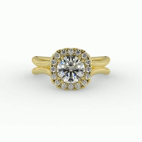 360 degree view of Alayah Halo Engagement Ring